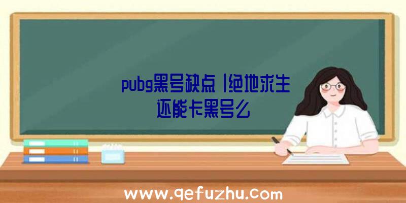 「pubg黑号缺点」|绝地求生还能卡黑号么